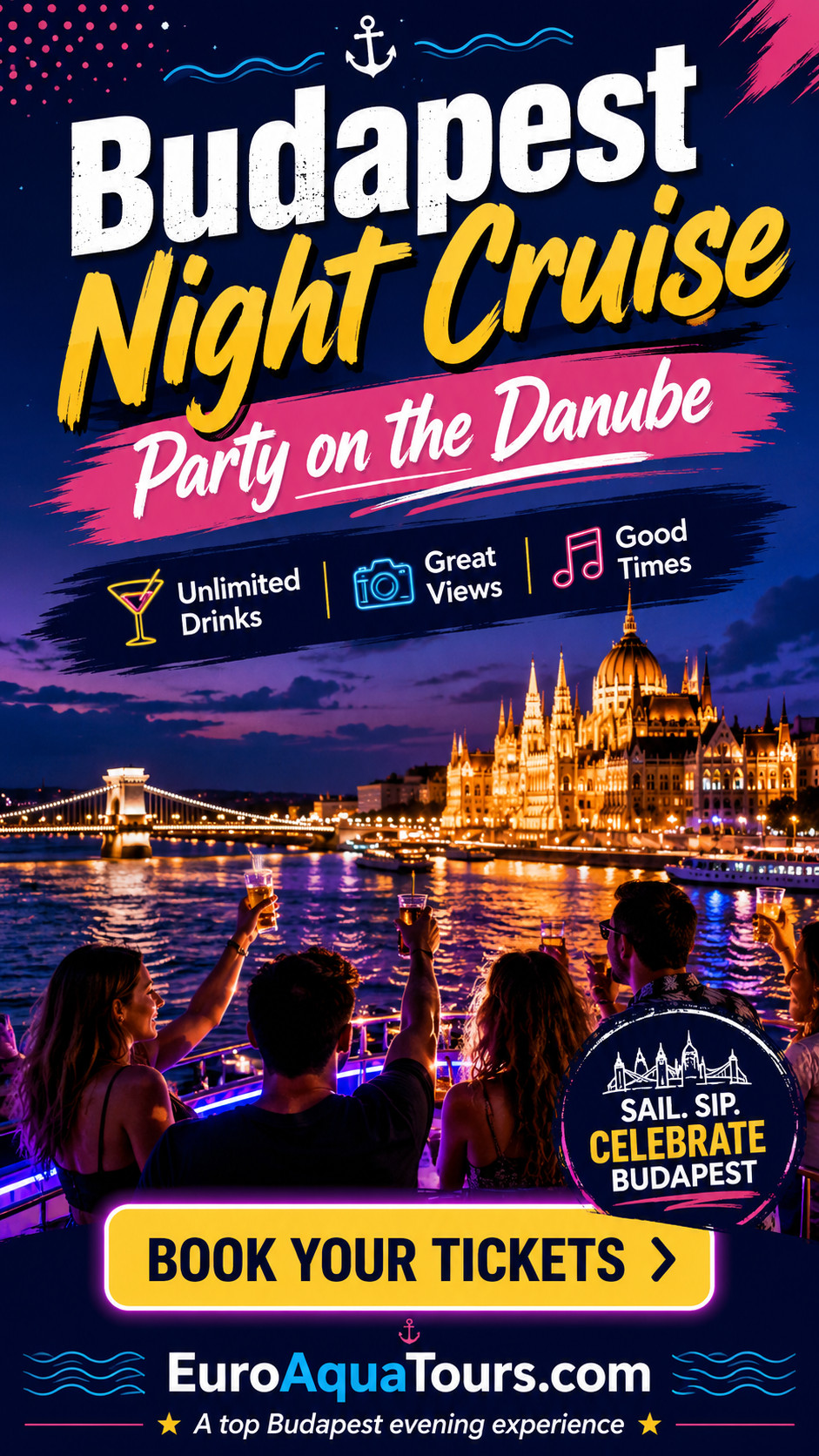 Rezervace vstupenek na noční party plavbu po Dunaji