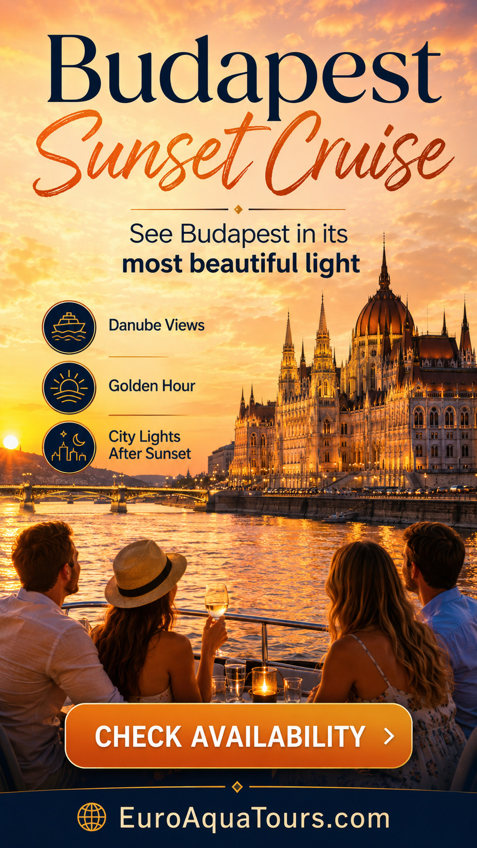 Bekijk beschikbaarheid prachtige Budapest Sunset Cruise