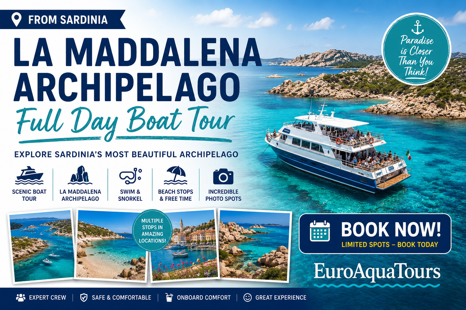 La Maddalena Archipelago Full Day Boat Tour Book Now EuroAquaTours