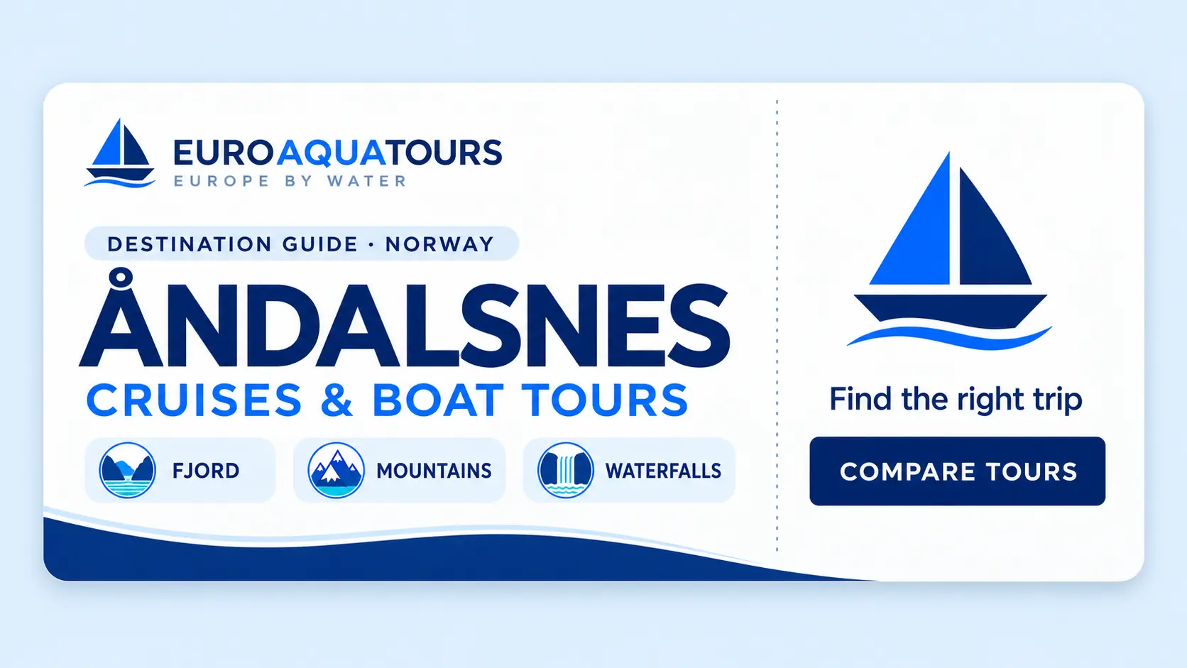 Åndalsnes fjord cruises with Romsdalsfjord, mountain scenery and waterfalls