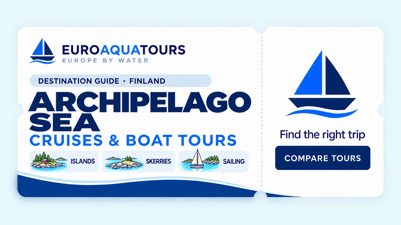 Archipelago Sea boat tours with wooded islands, low skerries and sailing scenery
