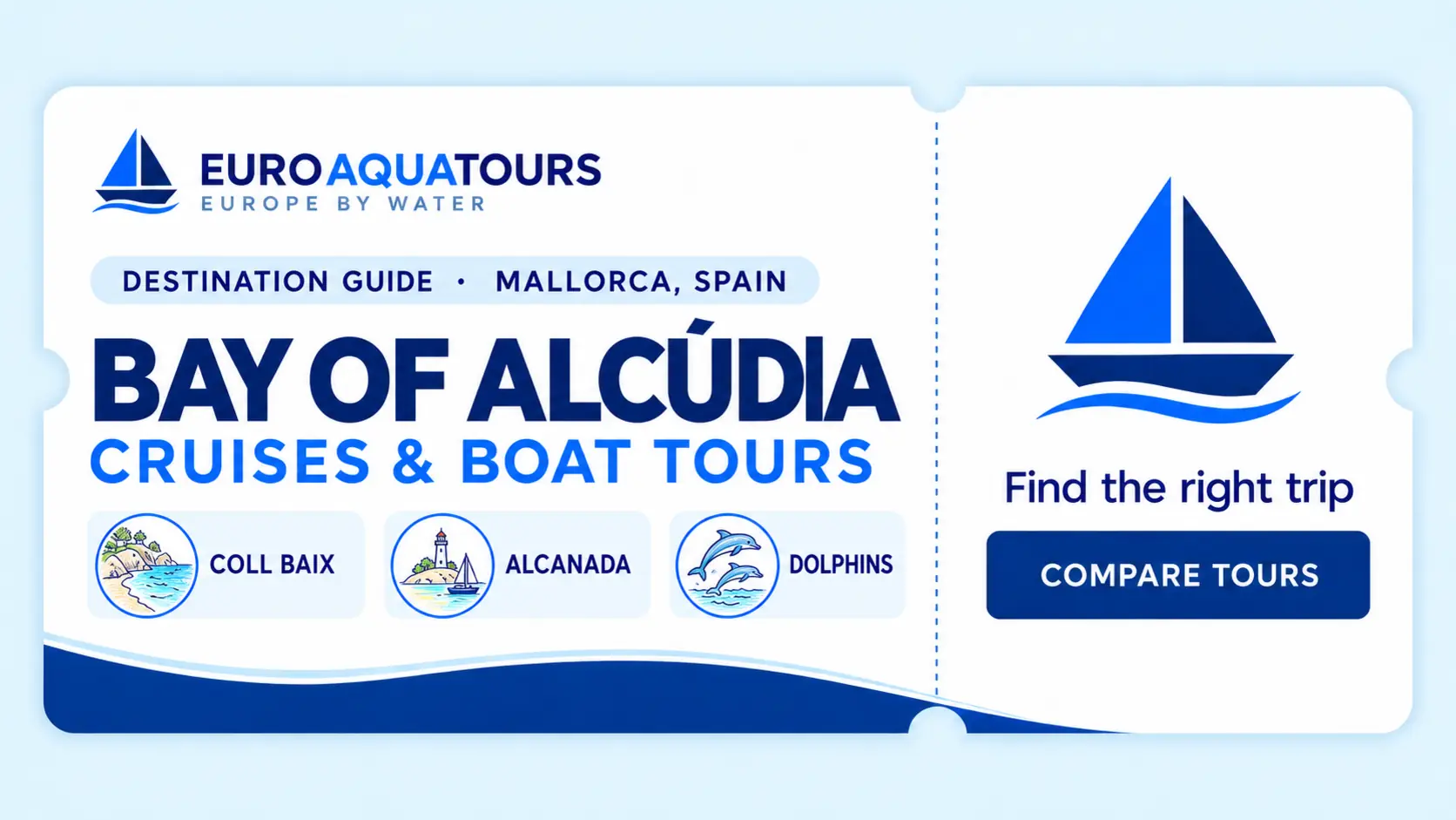 Bay of Alcudia boat tours with Coll Baix, Alcanada and dolphin-watching scenery
