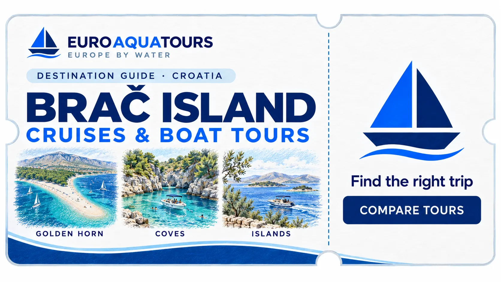 Brač Island boat tours with Zlatni Rat, sheltered coves and Dalmatian island scenery