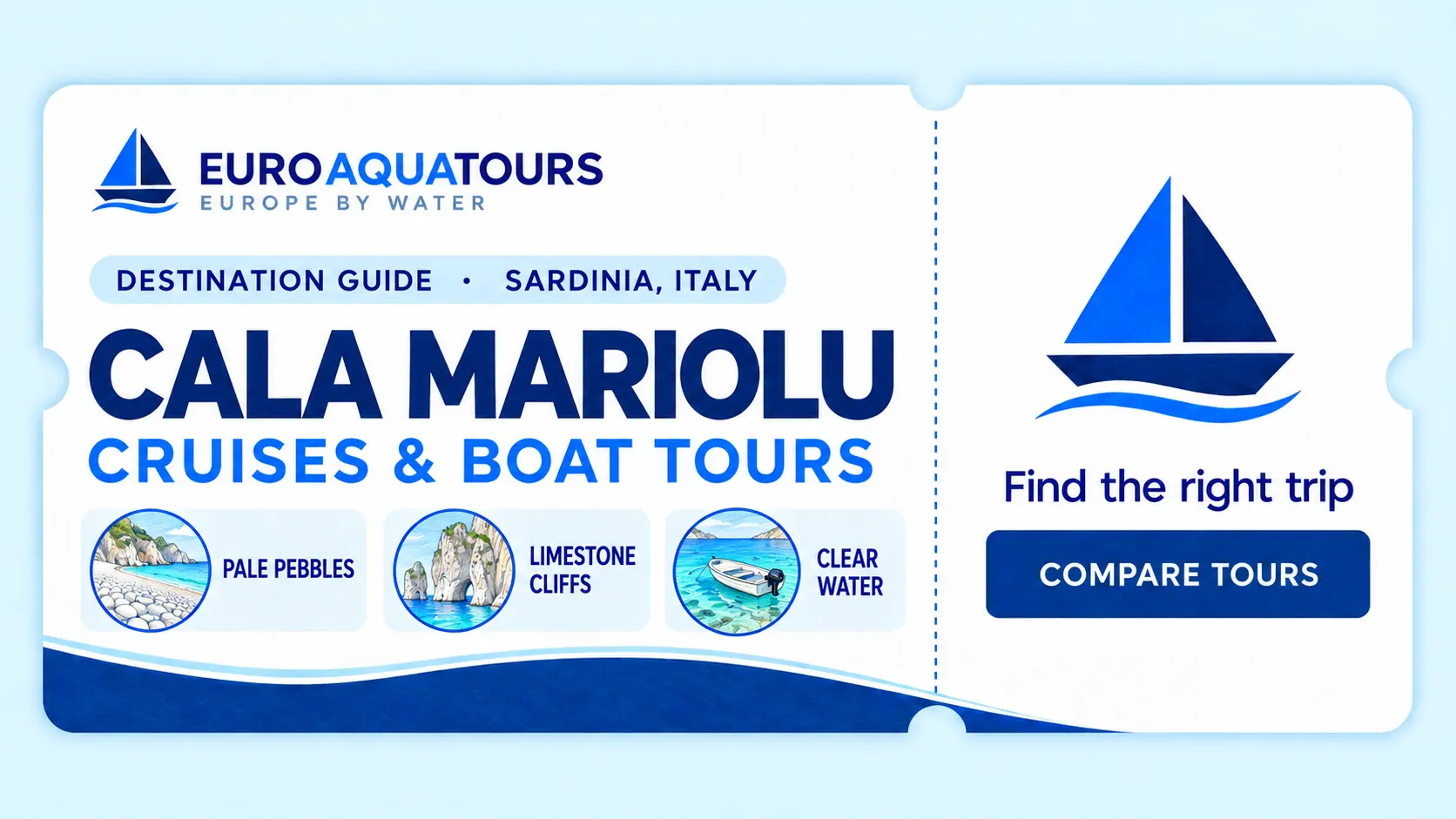 Cala Mariolu boat tours with pale pebble beaches, limestone cliffs and clear Sardinian water