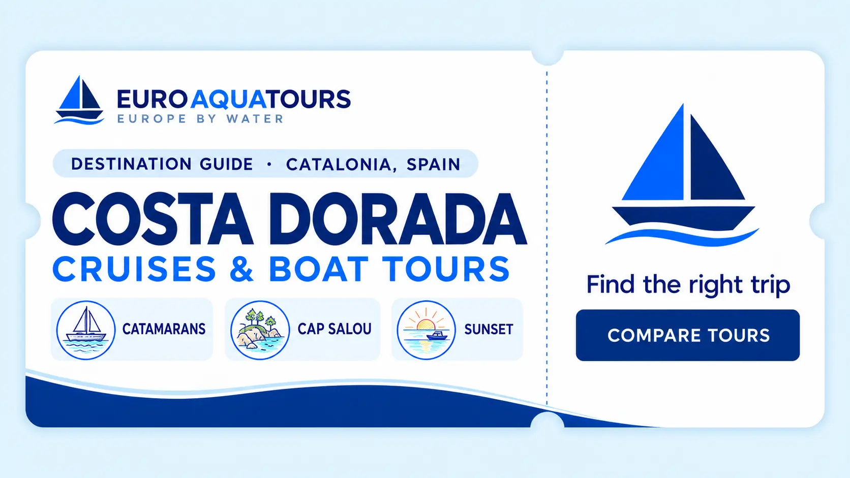 Costa Dorada boat tours with catamarans, Cap Salou and Mediterranean sunset scenery