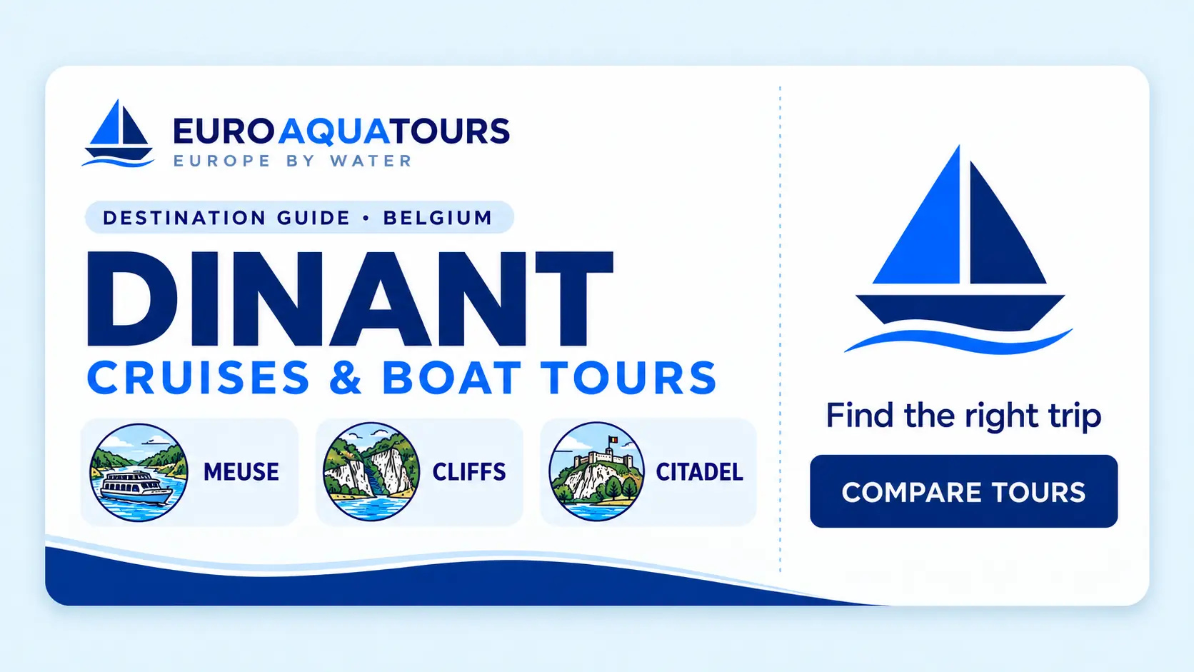Dinant, Belgium cruises and boat tours guide featuring the Meuse, cliffs and citadel