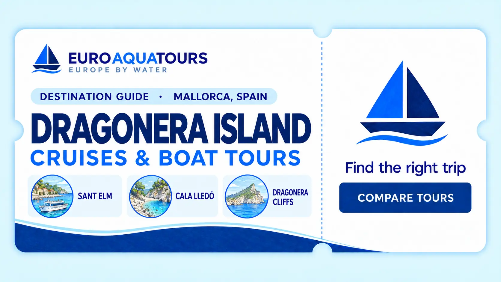 Dragonera Island boat tours with Sant Elm, Cala Lledó and dramatic coastal cliffs