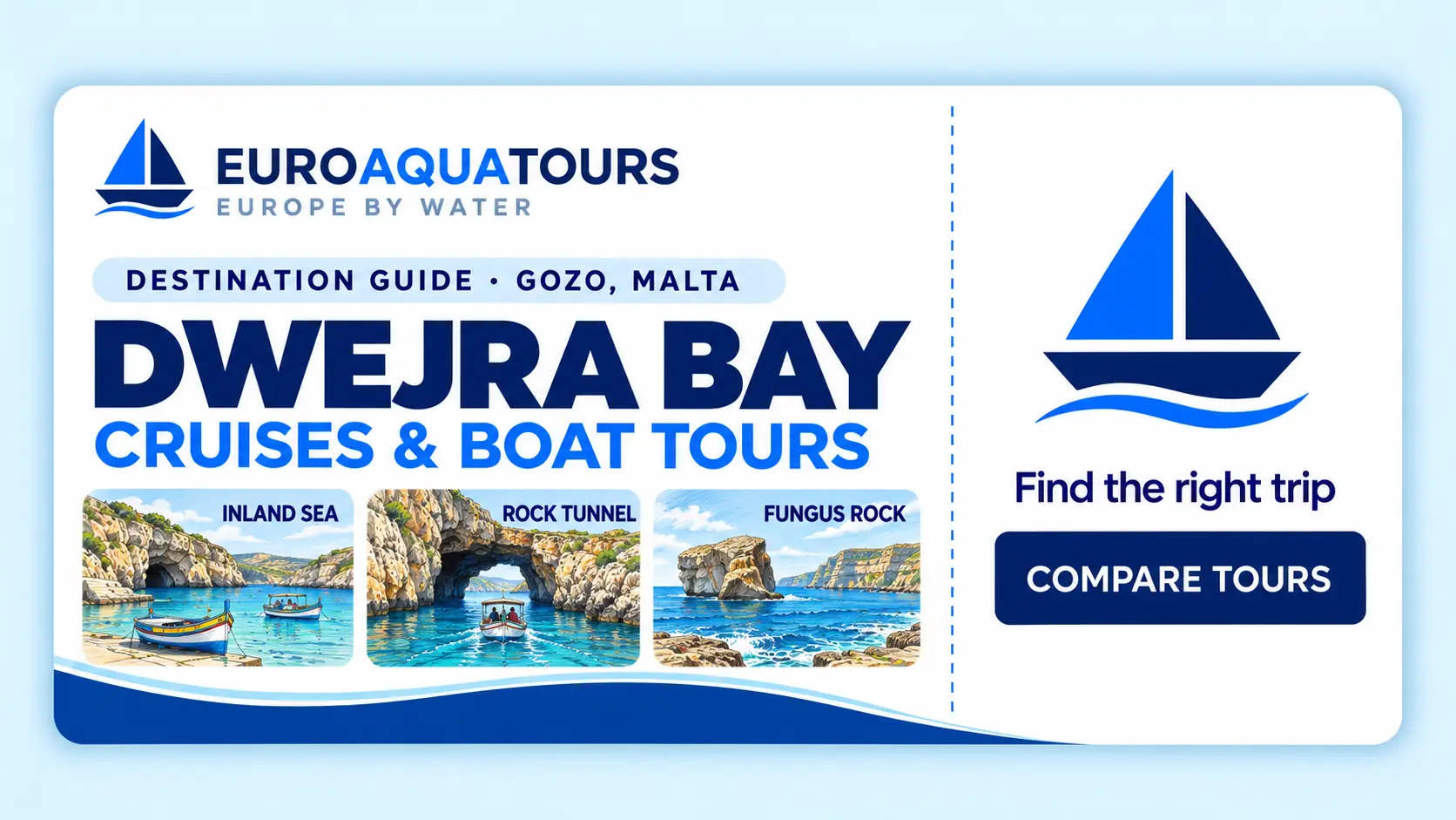 Dwejra Bay boat tours with the Inland Sea, rock tunnel and Fungus Rock