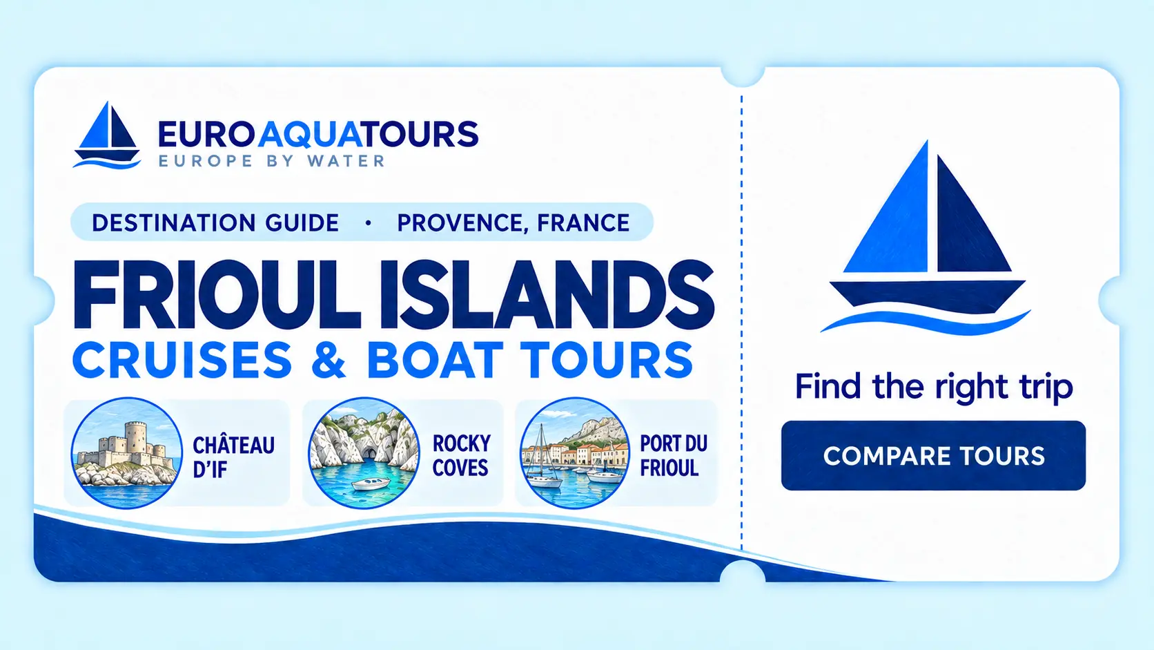 Frioul Islands boat tours with Château d'If, rocky coves and Port du Frioul