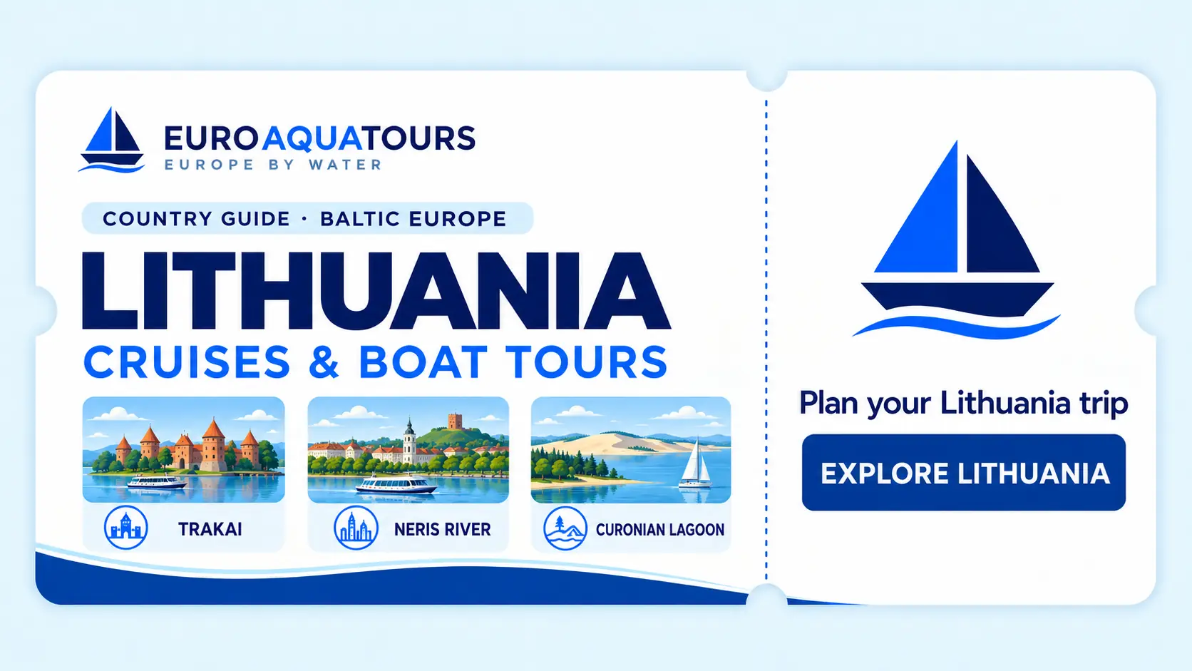 Lithuania boat tours with Trakai, the Neris River and Curonian Lagoon scenery