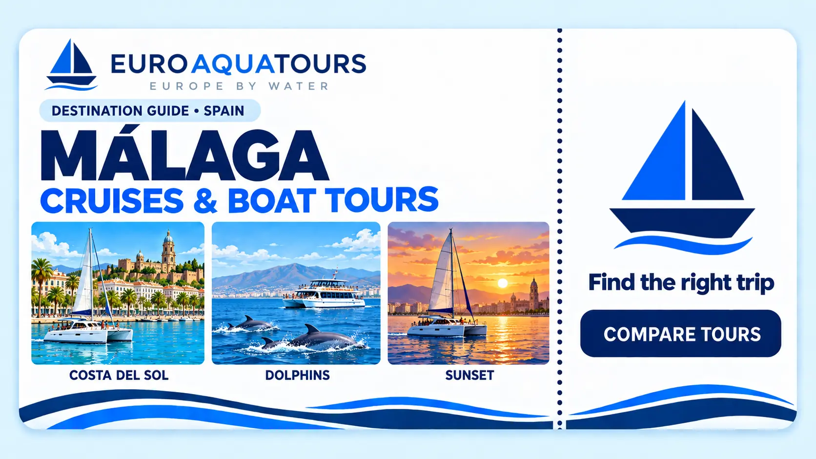 Málaga boat tours with Costa del Sol sailing, dolphin watching and Mediterranean sunsets