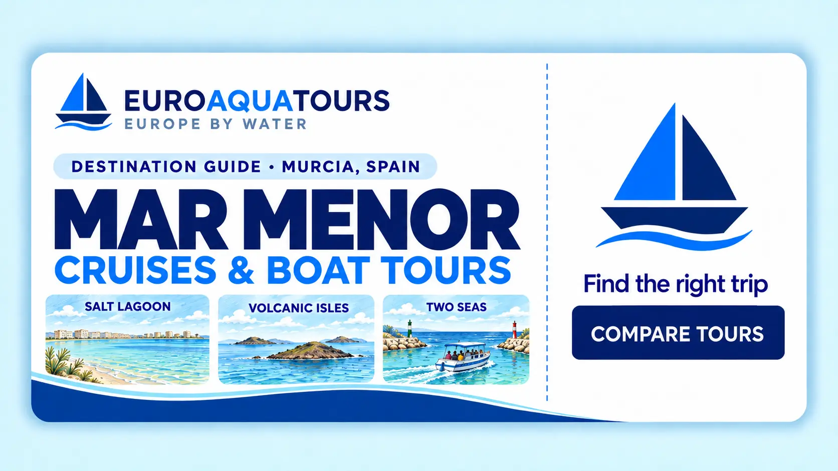 Mar Menor boat tours with the salt lagoon, volcanic islands and two-seas channel