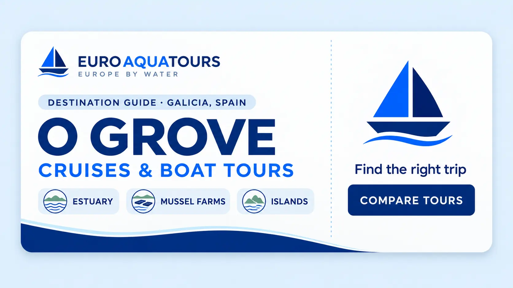 O Grove boat tours with Arousa estuary, mussel farms and nearby islands
