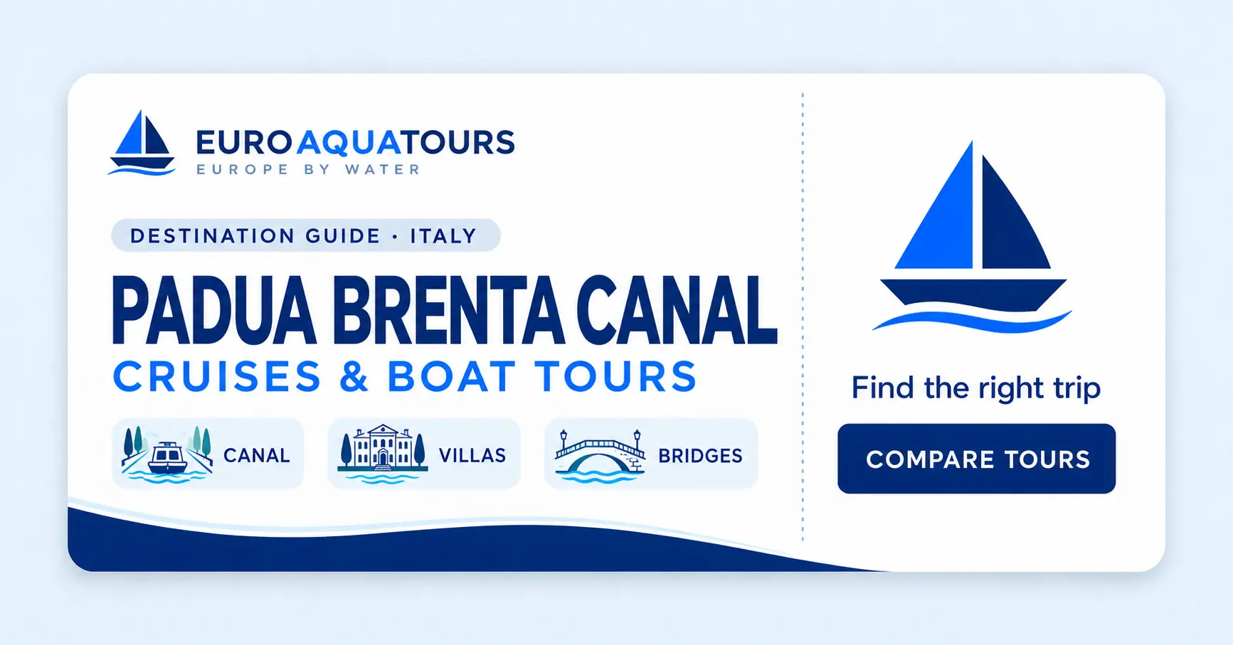 Padua Brenta Canal boat tours with Venetian villas, historic bridges and canal scenery