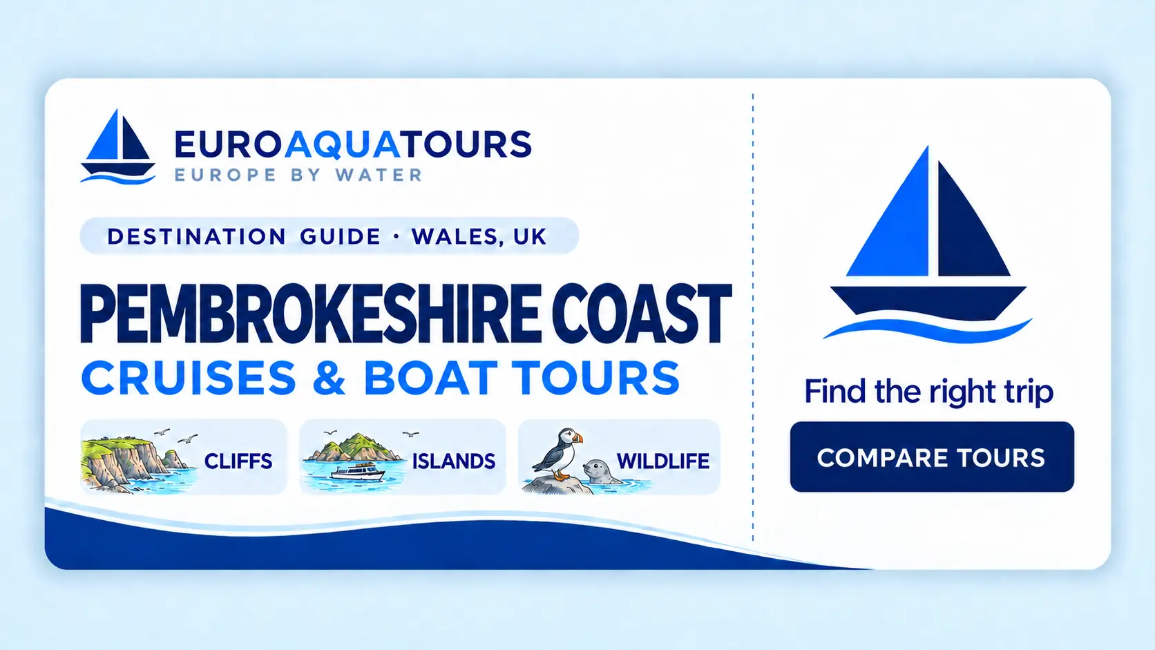 Pembrokeshire Coast boat tours with dramatic cliffs, offshore islands and coastal wildlife