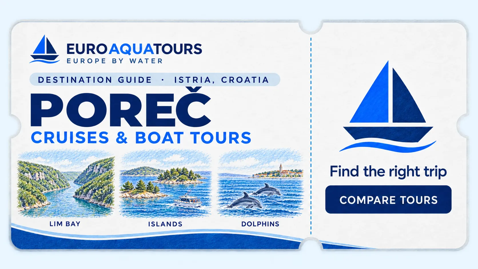 Poreč boat tours with Lim Bay, small Istrian islands and dolphin watching