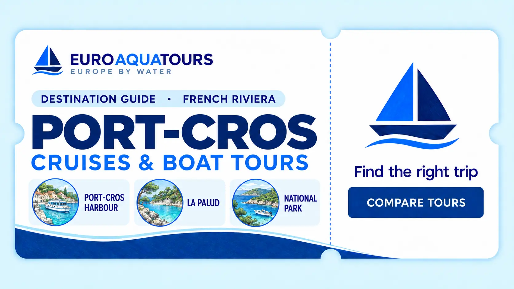 Port-Cros boat tours with Port-Cros Harbour, La Palud and national park scenery
