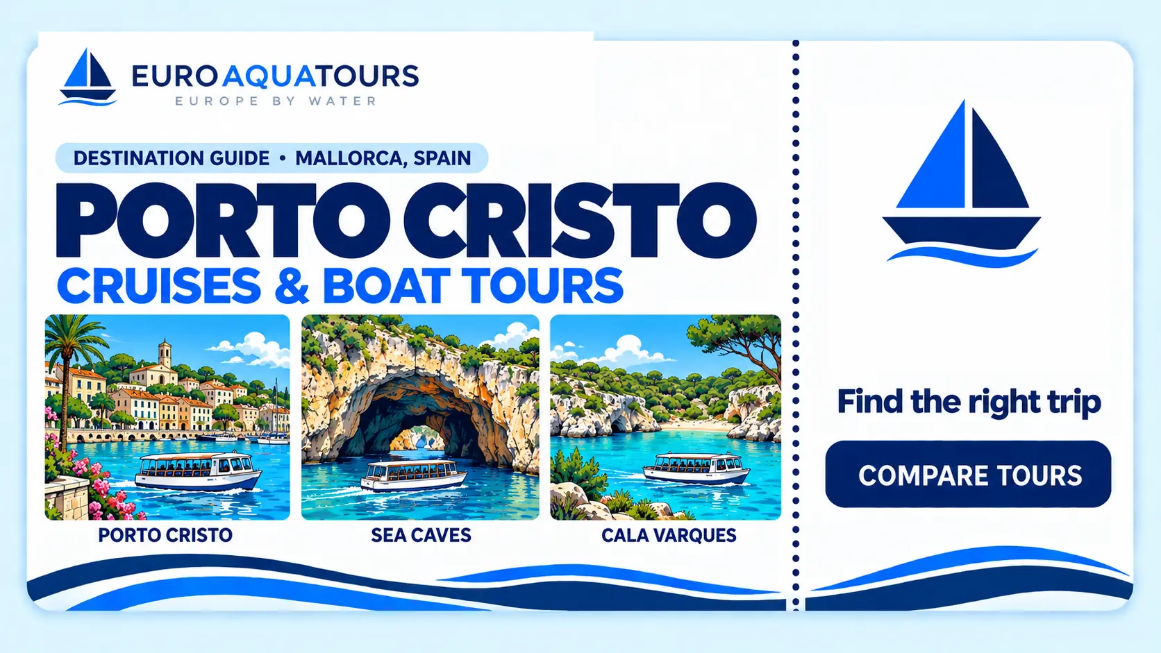 Porto Cristo boat tours with the harbour, sea caves and Cala Varques