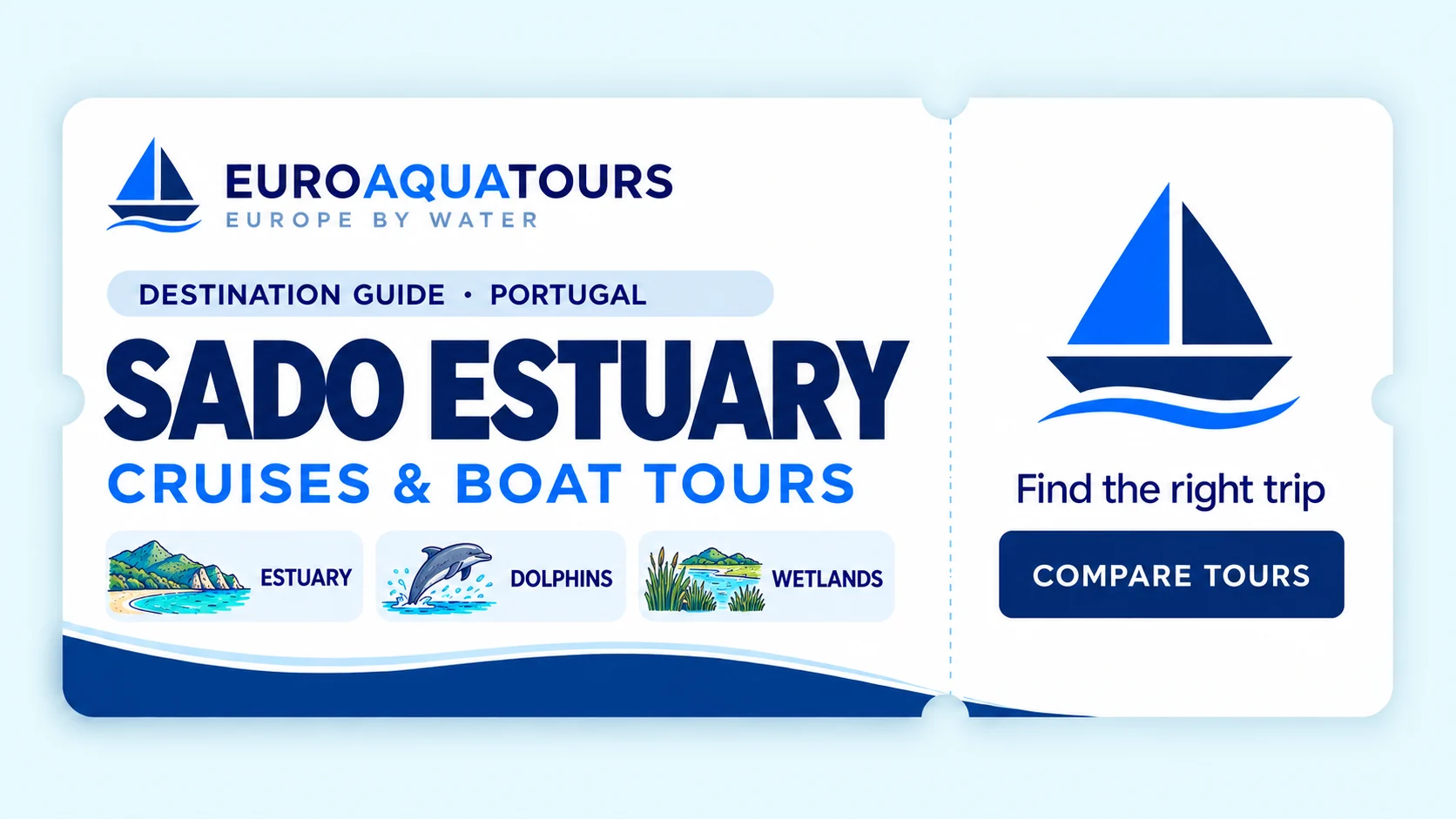 Sado Estuary boat tours with estuary coastline, dolphins and wetland scenery