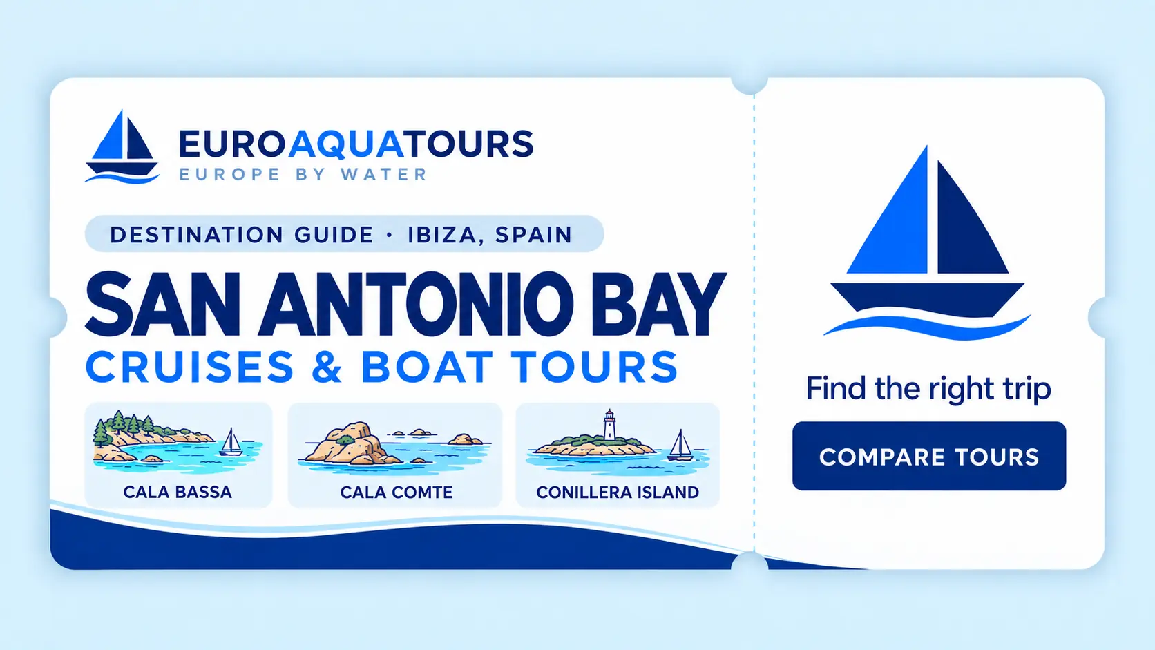 San Antonio Bay boat tours with Cala Bassa, Cala Comte and Conillera Island