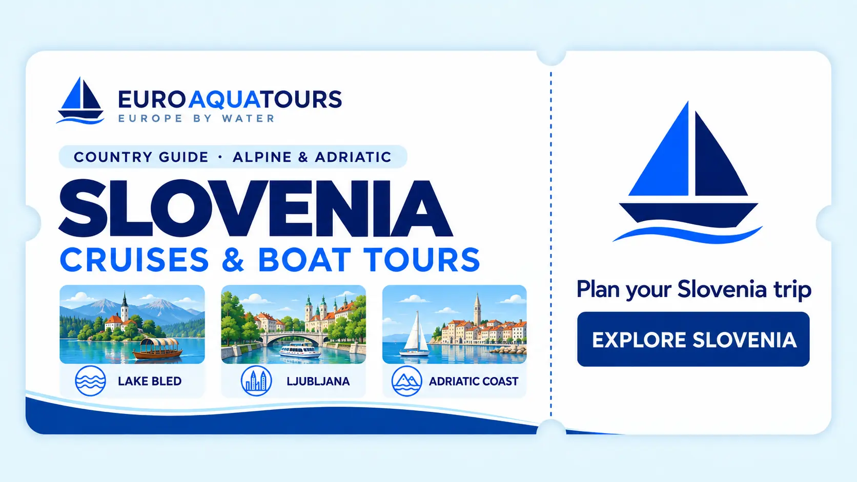 Slovenia boat tours with Lake Bled, Ljubljana and Adriatic coast scenery