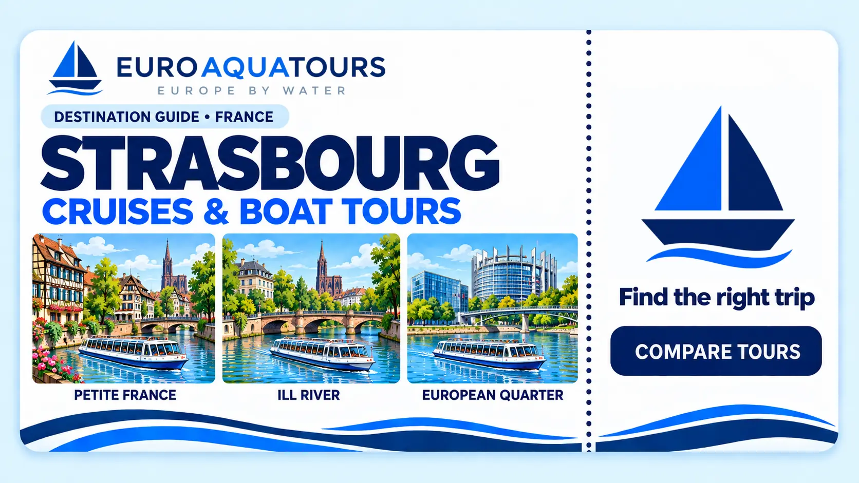 Strasbourg boat tours through Petite France, the Ill River and European Quarter