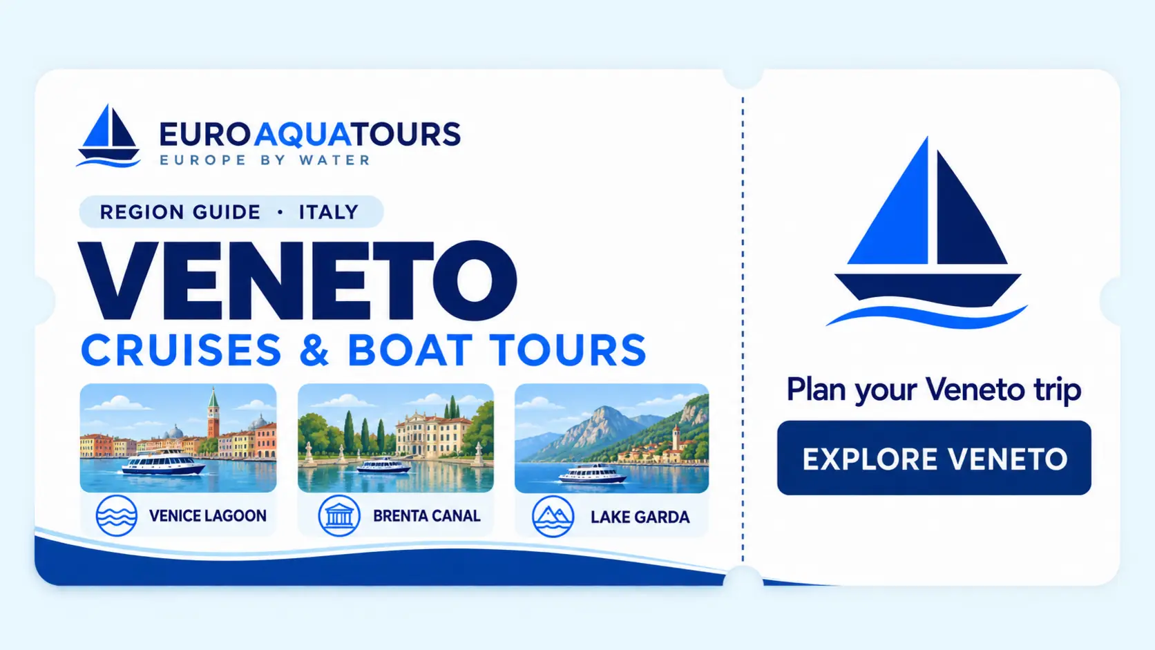 Veneto boat tours with Venice Lagoon, Brenta Canal and Lake Garda scenery