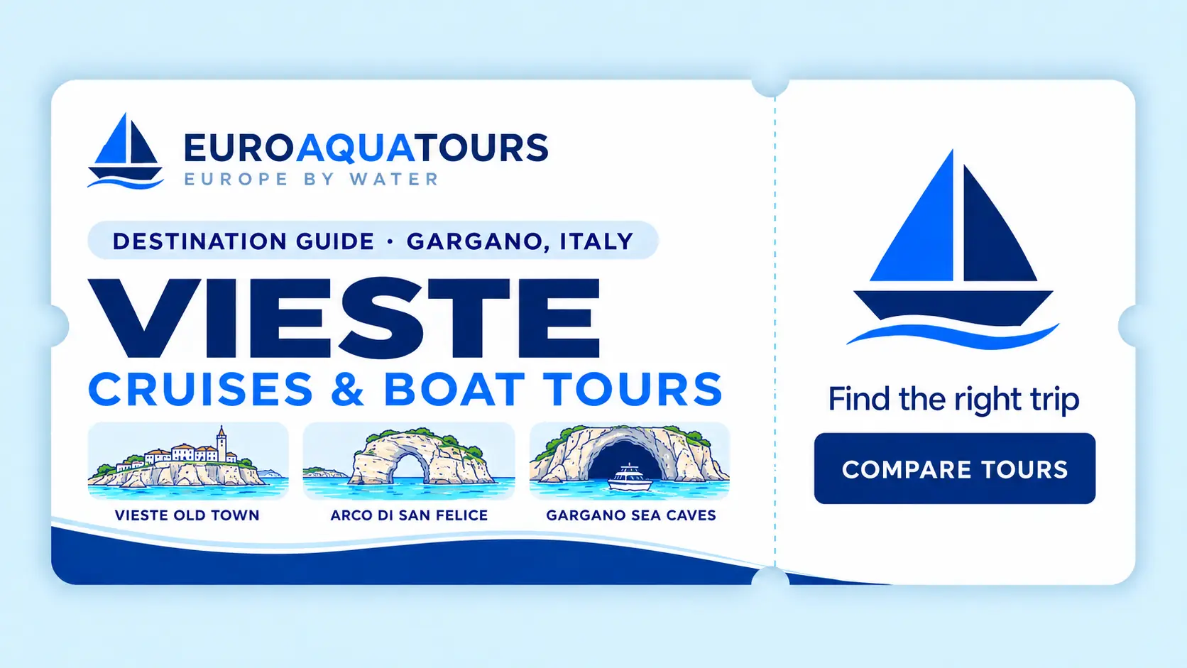 Vieste boat tours with the Old Town, San Felice Arch and Gargano sea caves