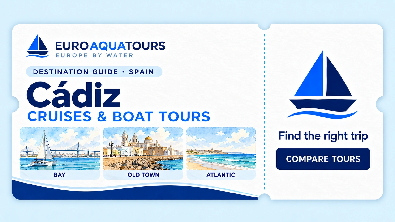 Cádiz destination guide with bay, old town and Atlantic coast