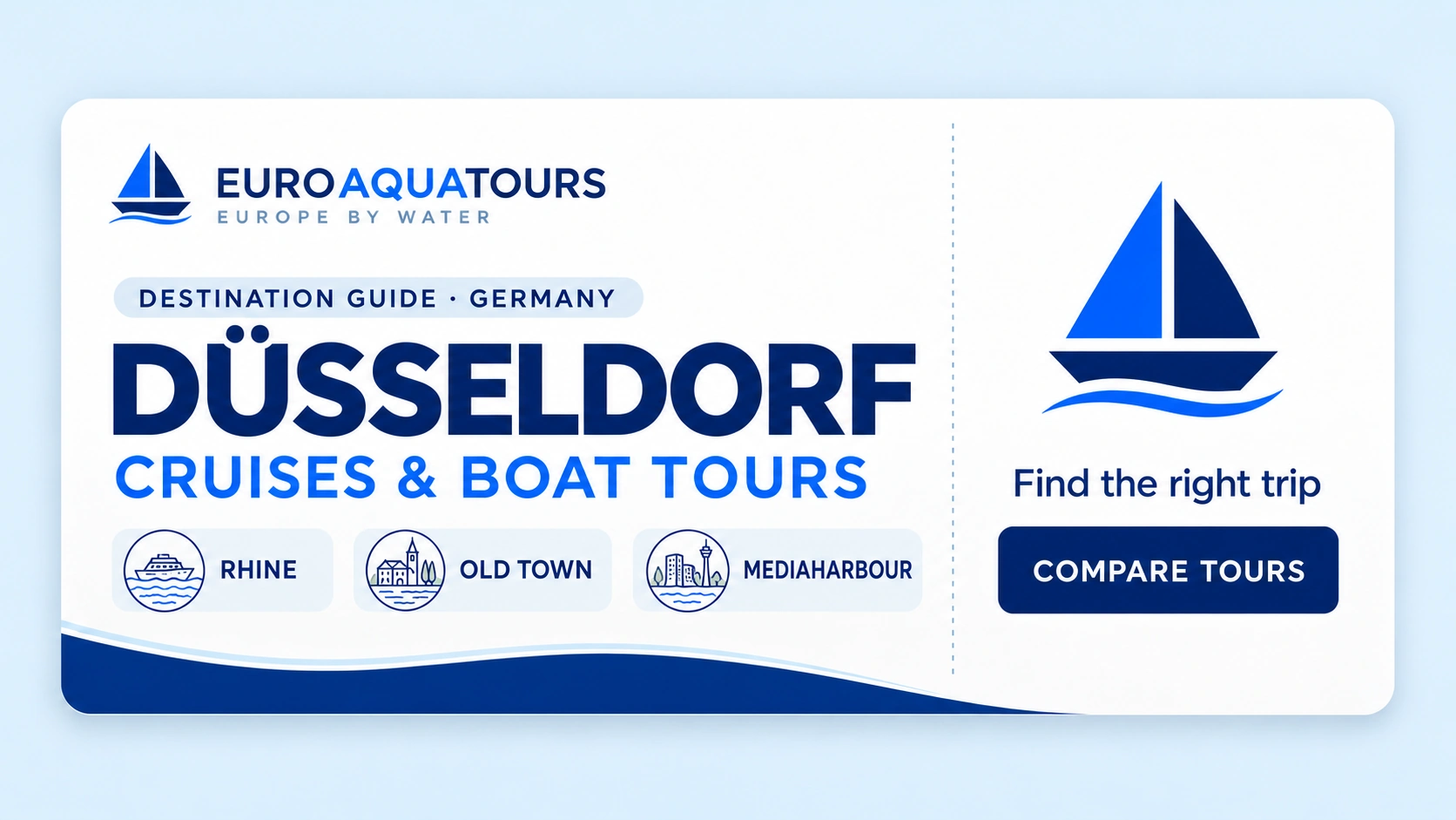 Düsseldorf Rhine destination guide with river, Old Town and MediaHarbour
