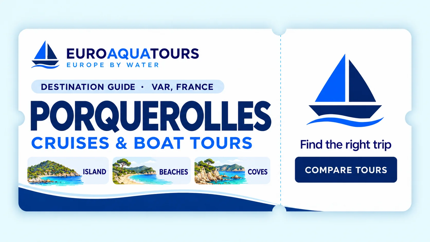 Porquerolles destination guide showing a wooded island, beaches and sheltered coves