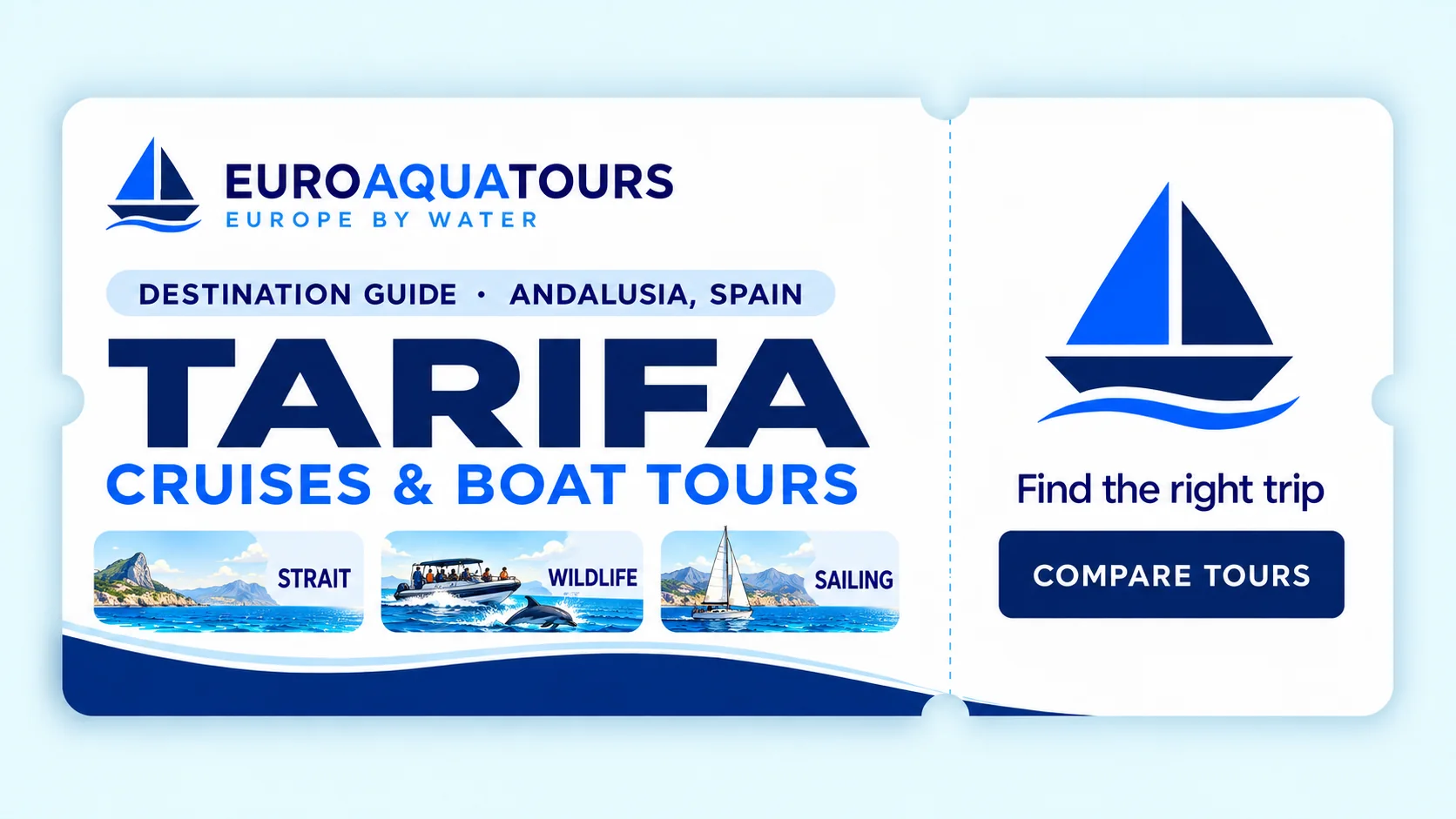 Tarifa destination guide showing the Strait of Gibraltar, wildlife watching and sailing